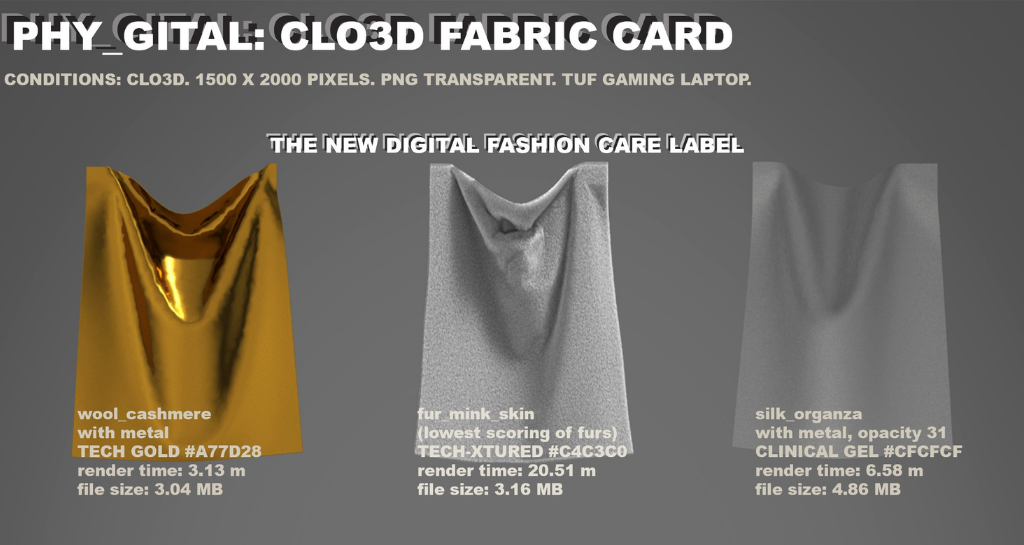phy_gital: CLO3D fabric card and care label